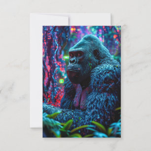 Cartão De Agradecimento Neon Gorilla