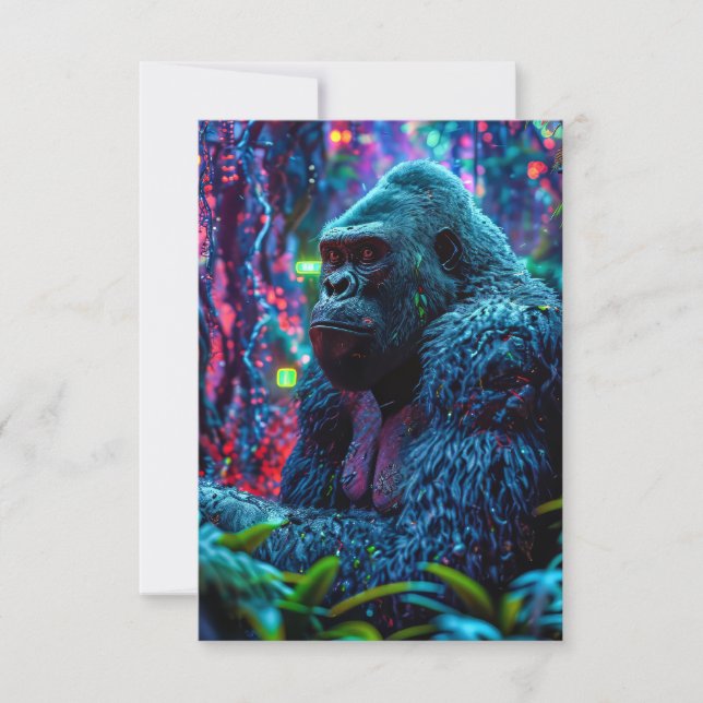 Cartão De Agradecimento Neon Gorilla (Frente)