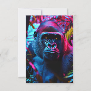Cartão De Agradecimento Neon Gorilla