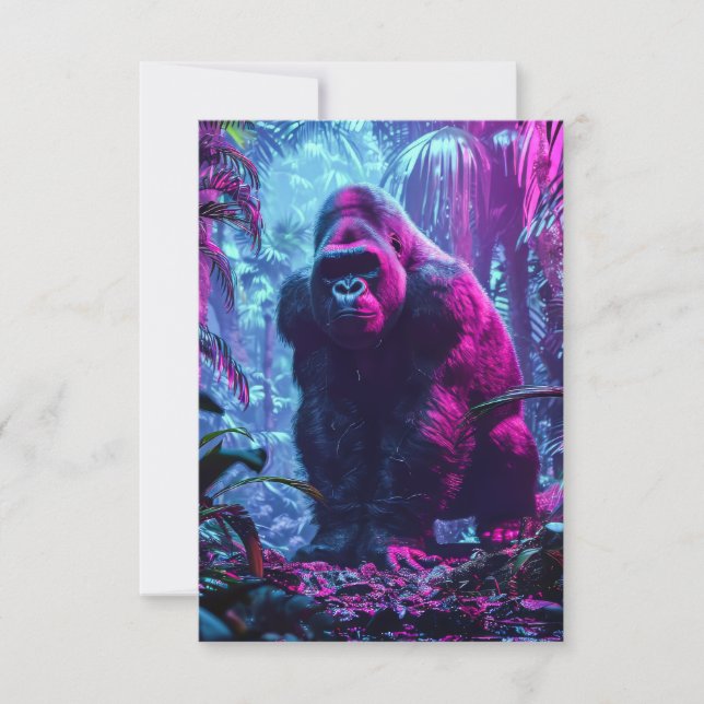 Cartão De Agradecimento Neon Gorilla (Frente)