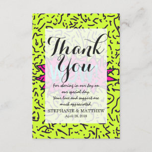 Cartão De Agradecimento Neon Retro anos 80 90 está rabiscado Uau!Tipograf