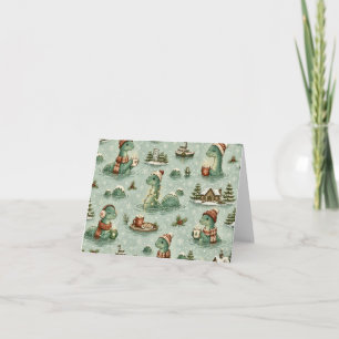 Cartão De Agradecimento Nessie do Natal Monstro do Lago Ness Aconchegante