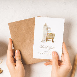 Cartão De Agradecimento Neutral Boho Baby Brunch