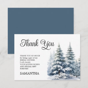 Cartão De Agradecimento Neve no Love Inverno pinheiros Chá de panela