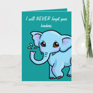 Cartão De Agradecimento Never forget Elephant Thank you card