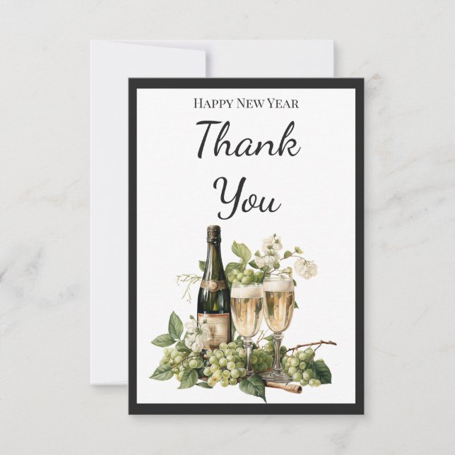 Cartão De Agradecimento New Year Custom Thank You Card | 2026 Greeting (Frente)