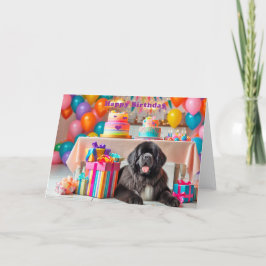 Cartão De Agradecimento Newfoundland Dog Birthday Card
