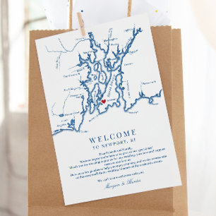 Cartão De Agradecimento Newport RI Wedding Weekend Itinerário de Boas-vind