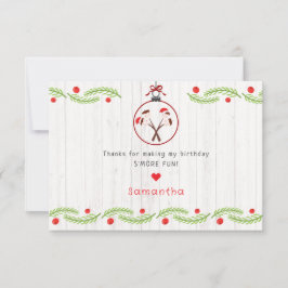 Cartão De Agradecimento Nice S'mores Marshmallows Kids Xmas Birthday Party