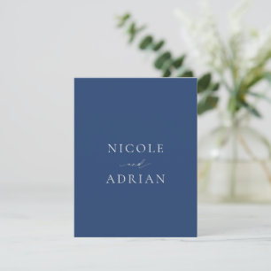 Cartão De Agradecimento Nicole Royal Blue Elegant Wedding