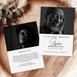 Cartão De Agradecimento No Adorável Funeral De 2 Fotografias Minimalista E