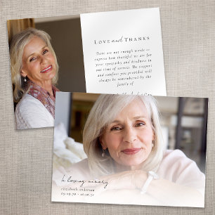 Cartão De Agradecimento No Adoro Memória Dois Funeral De Simpatia Fotográf