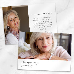 Cartão De Agradecimento No Adoro Memória Dois Funeral De Simpatia Fotográf