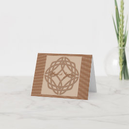 Cartão De Agradecimento Nó Celta em Creme e Ferrugem Obrigado