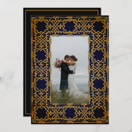 Cartão De Agradecimento Nó Celular Tecido ouro