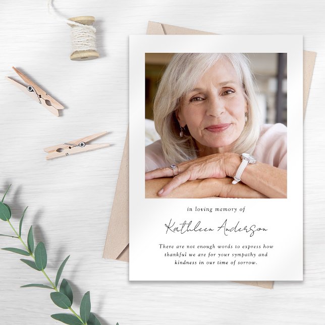 Cartão De Agradecimento No funeral de fotos de memória de amor (Criador carregado)