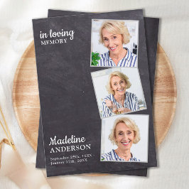Cartão De Agradecimento No Loving Memory 3 Foto Memorial Funeral Simpatia