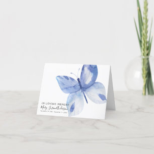 Cartão De Agradecimento No Loving Memory Butterfly Funeral Memorial