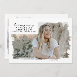 Cartão De Agradecimento No Loving Memory Modern 2-Photo Funeral/Memorial