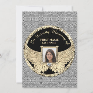 Cartão De Agradecimento No Loving Memory Photo Silver e Dourado