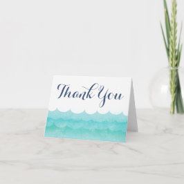 Cartão De Agradecimento No obrigado náutico do casamento do mar você
