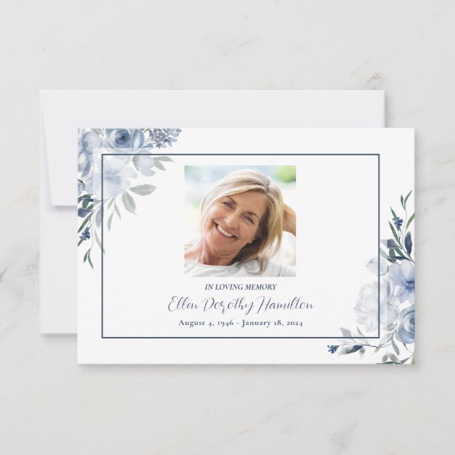 Cartão De Agradecimento No Serviço Memorial Loving (Frente)