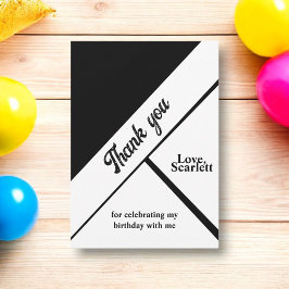 Cartão De Agradecimento Noite Elegante Branca E Negra Moderna