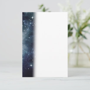 Cartão De Agradecimento Noite Estrelada Céu Estrelas Universo Azul Meia-No
