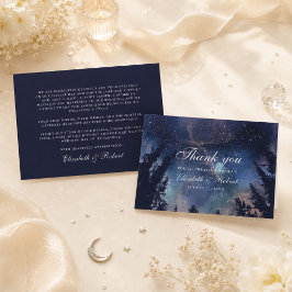 Cartão De Agradecimento Noite Estrelada Floresta Casamento Celestial Agrad
