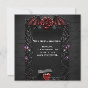 Cartão De Agradecimento Noite Eterna Casamento de Vampiro Gótico Romance S