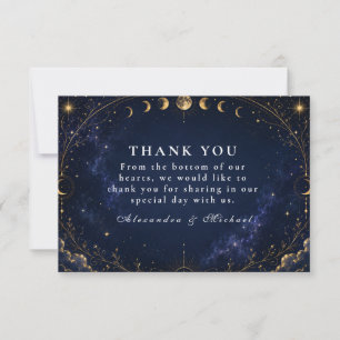 Cartão De Agradecimento Noites Estreladas Celestiais Casamento Mágico