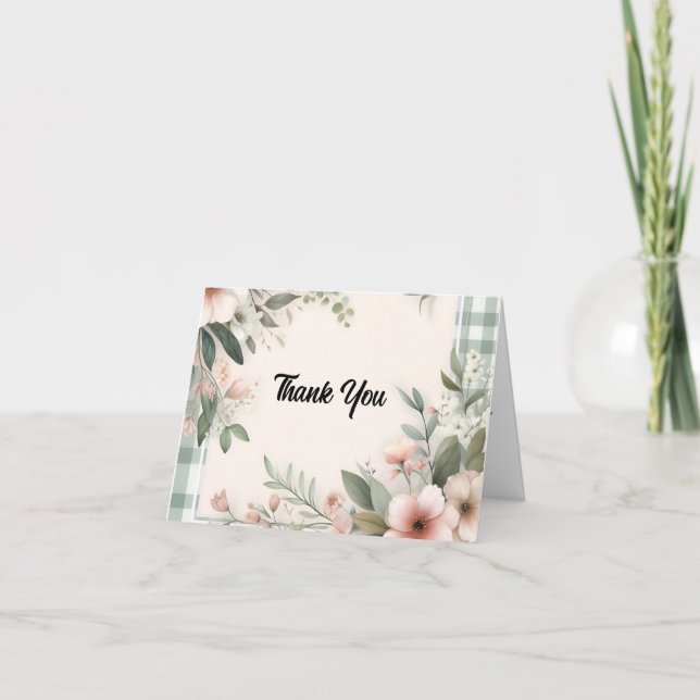 Cartão De Agradecimento noiva boêmio casamentos Chá de Noiva (Frente)