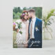 Cartão De Agradecimento Noiva da Caligrafia Moderna e Casamento Fotográfic (Em pé/Frente)