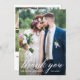 Cartão De Agradecimento Noiva da Caligrafia Moderna e Casamento Fotográfic (Frente/Verso)