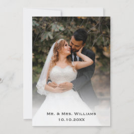 Cartão De Agradecimento Noiva e Noivo Clássicos e Elegantes Foto de Casame