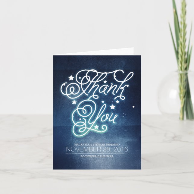 Cartão De Agradecimento Noiva Noturna Encantada Obrigado (Frente)