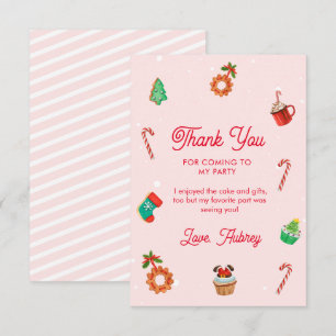 Cartão De Agradecimento Noivado de Natal da Casa de Pão Rosa