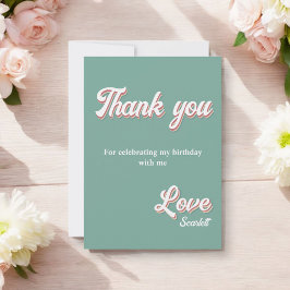 Cartão De Agradecimento Noivado Único do Groovy Retro 70s