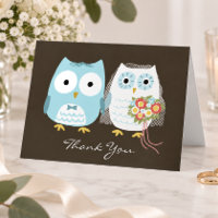 Noivos de Coruja Casamento Obrigado Recém-casados