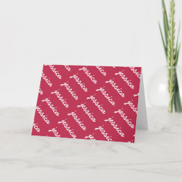 Cartão De Agradecimento Nome Cursivo Magenta do Add-YourName | Placa de Va