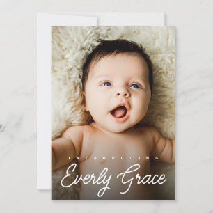 Cartão De Agradecimento Nome de Manual Foto personalizada de Baby Girl