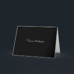 Cartão De Agradecimento Nome de Script Negra Moderno Minimalista de Tendên<br><div class="desc">Um simples na moda personalizado design de tipografia de nome em uma fonte de script casual em preto e branco monocromático impressionante. O item perfeito para o minimalista. Um presente ou acessório de tendência para qualquer ocasião. Debra Valencia, uma artista visionária de padrões de superfície, designer de produtos e empresária...</div>