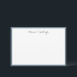 Cartão De Agradecimento Nome de Script Personalizado Minimalista Borda Azu<br><div class="desc">Nome de Script Personalizado Minimalista Borda Azul Nebulosa Escura Cartão de Agradecimento</div>