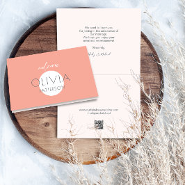 Cartão De Agradecimento Nome do Coral Moderno Placecard Código QR