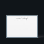Cartão De Agradecimento Nome do Script Personalizado Borda Azul Nebulosa M<br><div class="desc">Cartão de Agradecimento Nome do Script Personalizado Borda Azul Nebulosa Escura Minimalista</div>