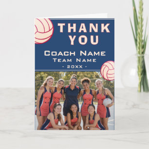 Cartão De Agradecimento Nome do Treinador de Netball Foto da Equipe