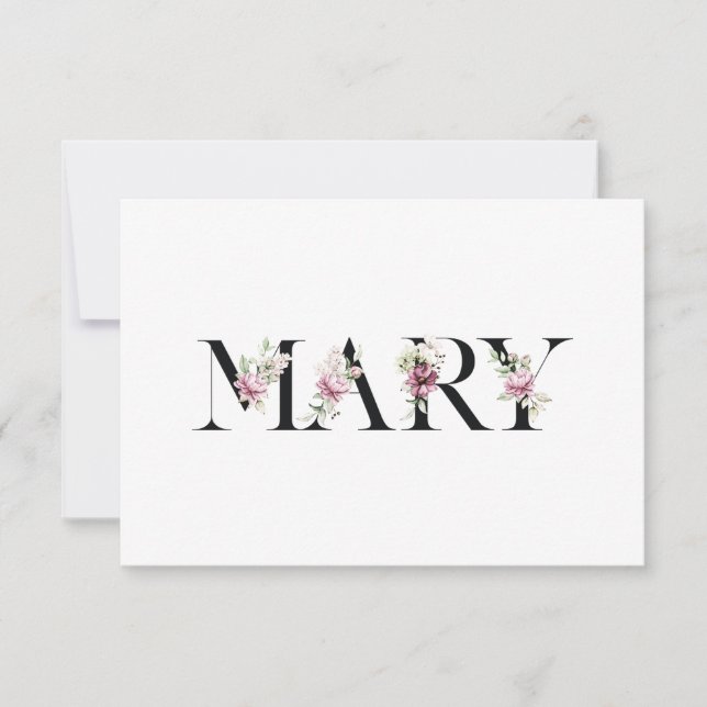 Cartão De Agradecimento Nome Mary (Frente)