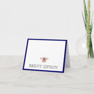 Cartão De Agradecimento Nome Papel de carta com Abelha