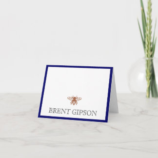 Cartão De Agradecimento Nome Papel de carta com Abelha