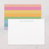 Nome Personalizado de Stripes de Pastel Simples e